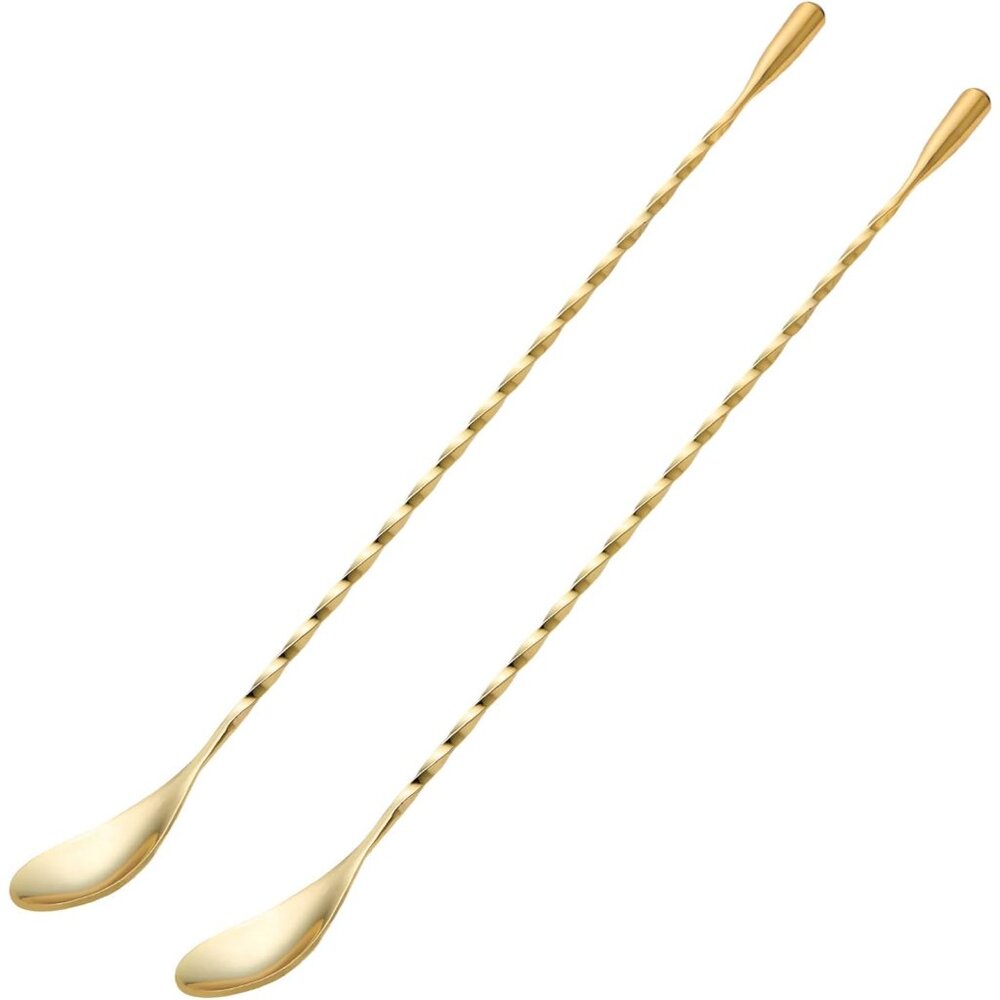 2 Pcs 12 Inches Bar Spoon, Long Handle Mixing Stirrers for Drink, Stainless Stee